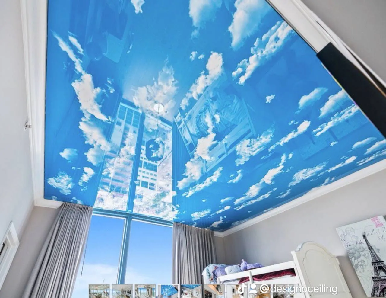 Alexandria, VA - Panoramic Blue Sky Printed Ceiling